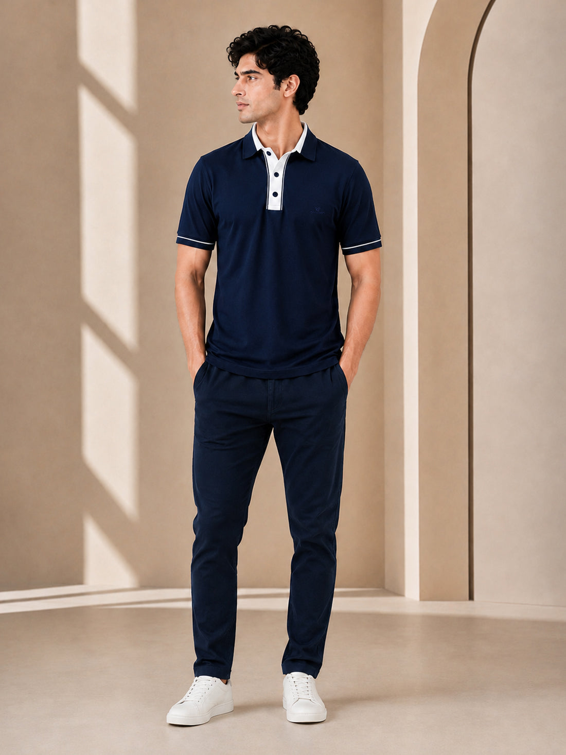 Men’s Premium Half-Zip Polo T-Shirt | Contrast Tape & Rib Collar | Wholesale Manufacturer & Supplier