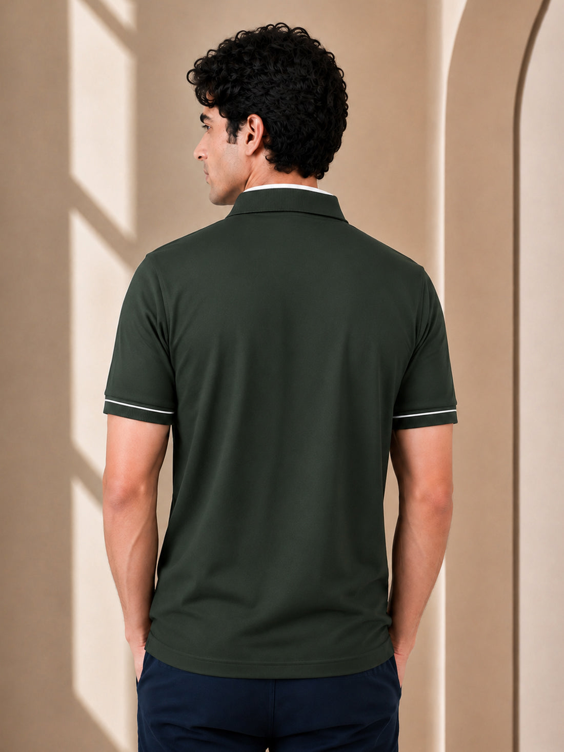 Men’s Premium Half-Zip Polo T-Shirt | Contrast Tape & Rib Collar | Wholesale Manufacturer & Supplier