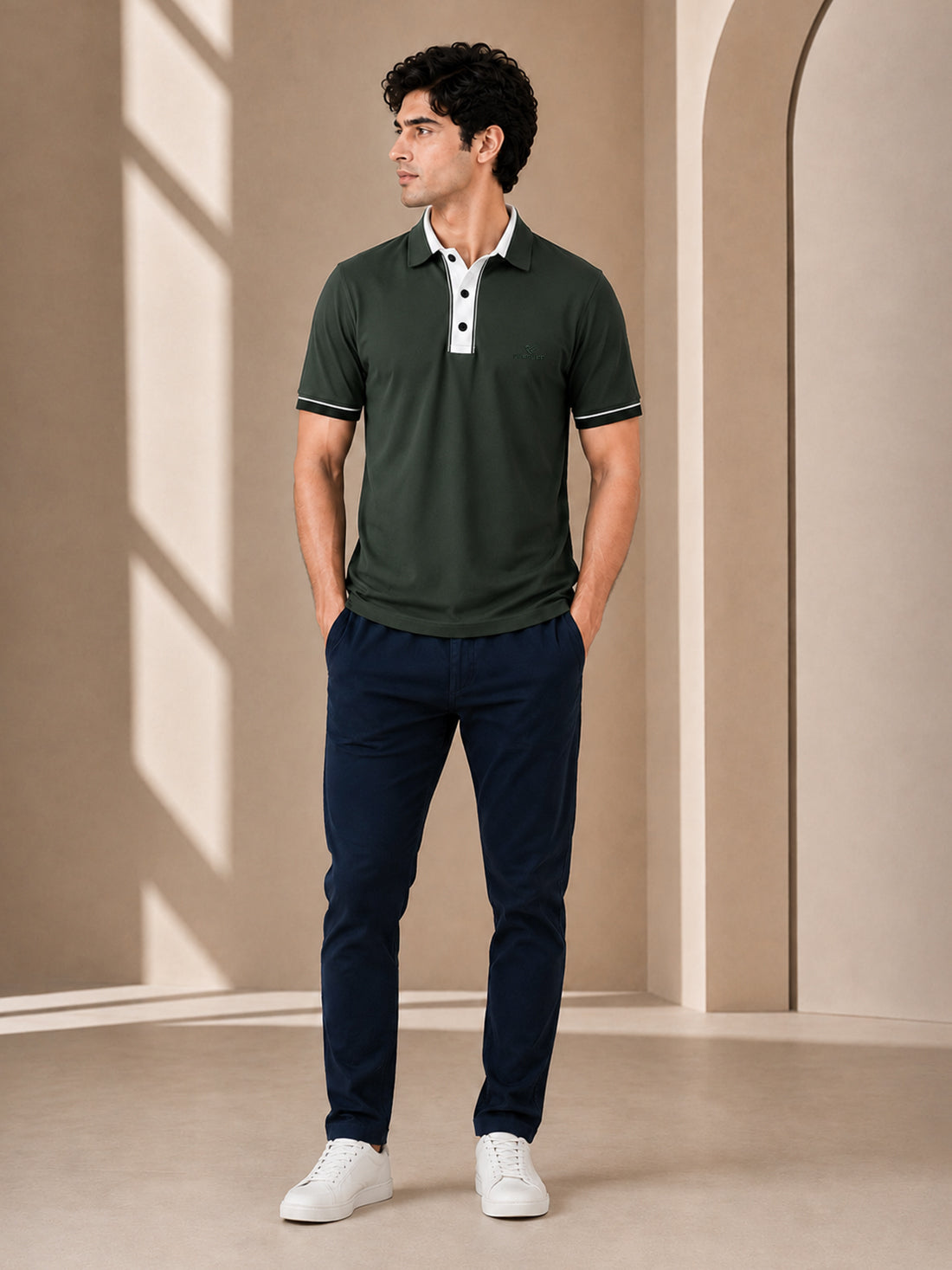 Men’s Premium Half-Zip Polo T-Shirt | Contrast Tape & Rib Collar | Wholesale Manufacturer & Supplier