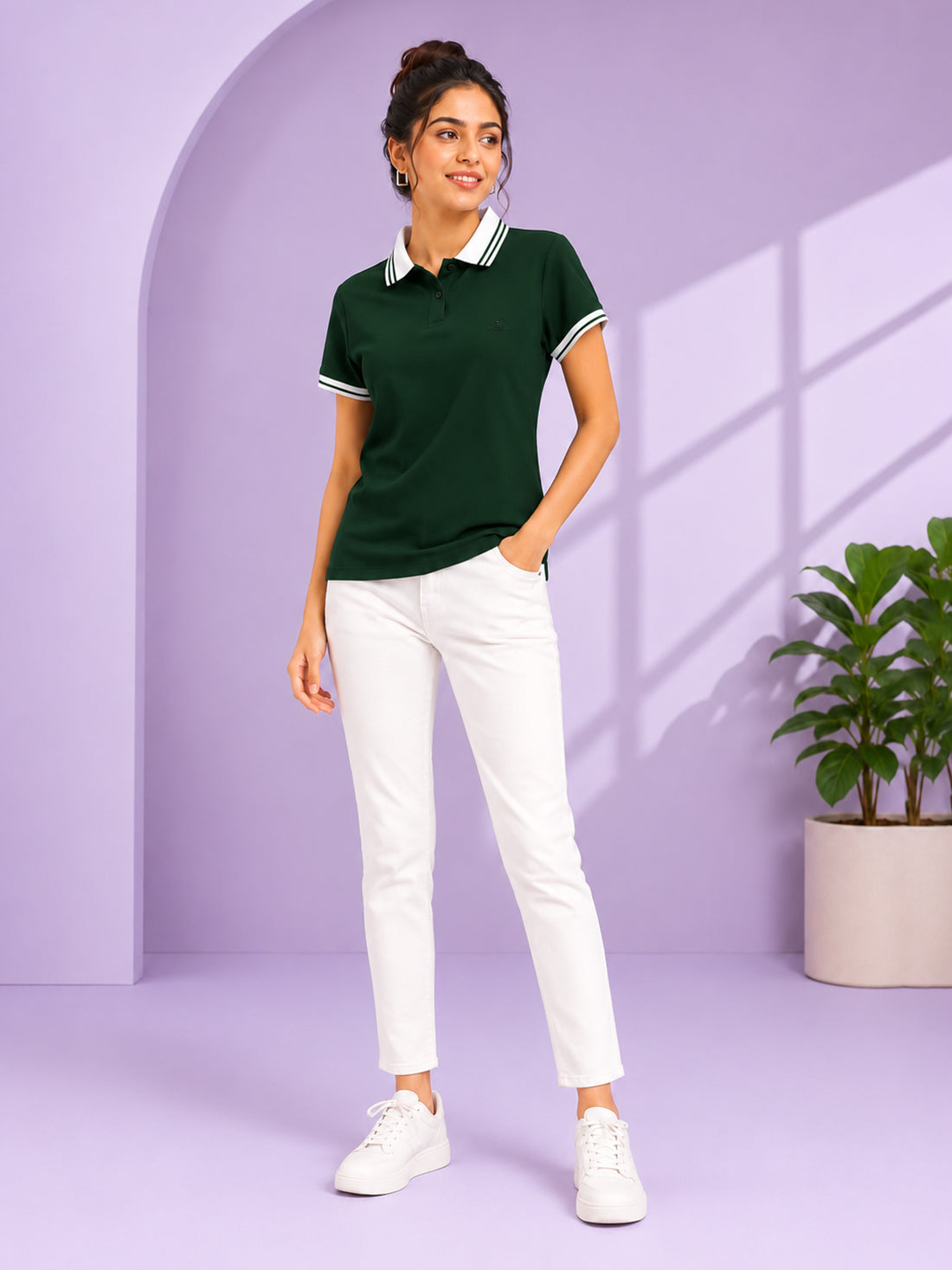 Women’s Premium Polo T-Shirt | Contrast Collar & Cuffs | Wholesale Manufacturer & Supplier