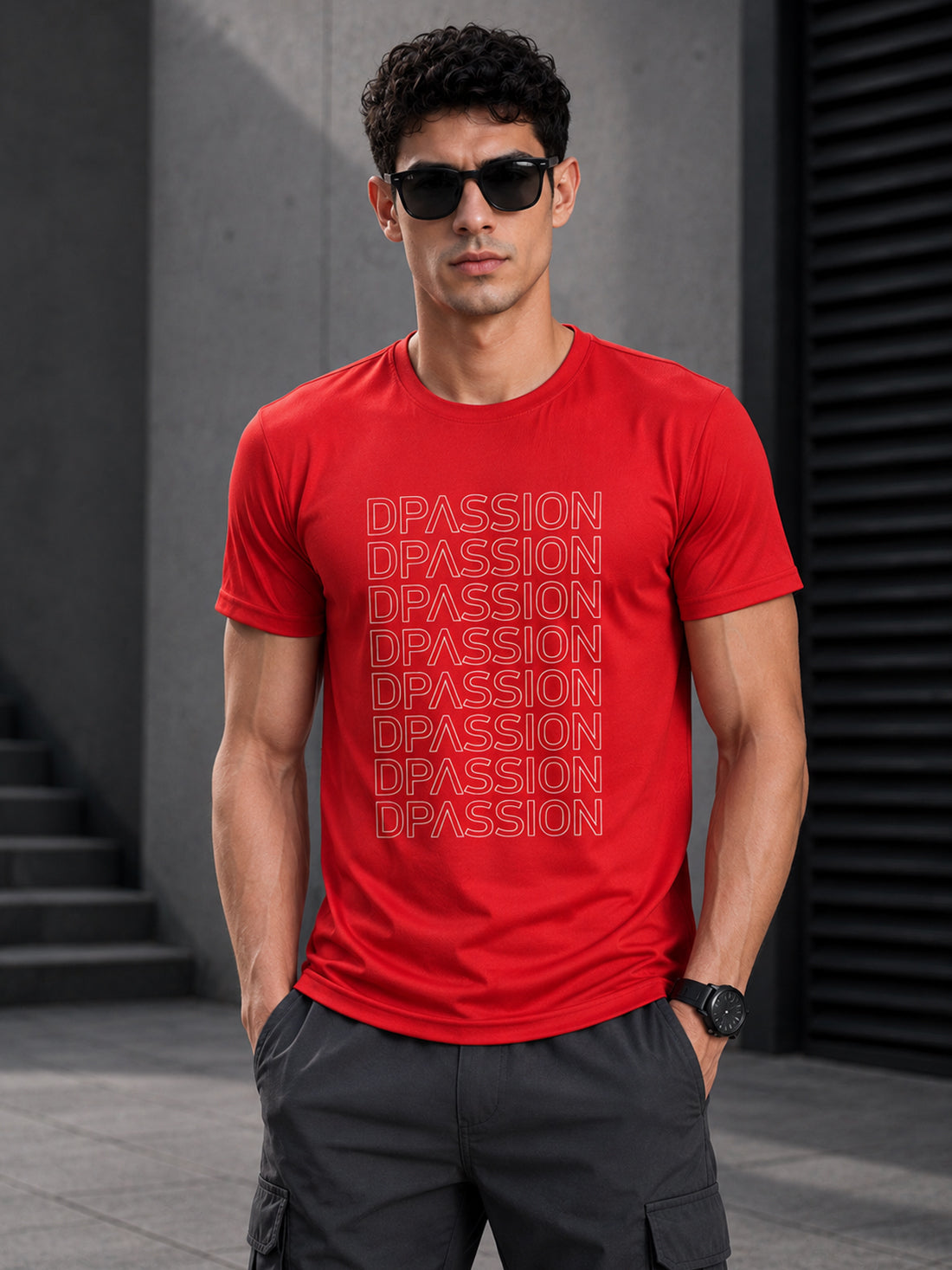 DPASSION Men's Black Graphic Performance T-Shirt | Quick Dry Activewear | Wholesale India
