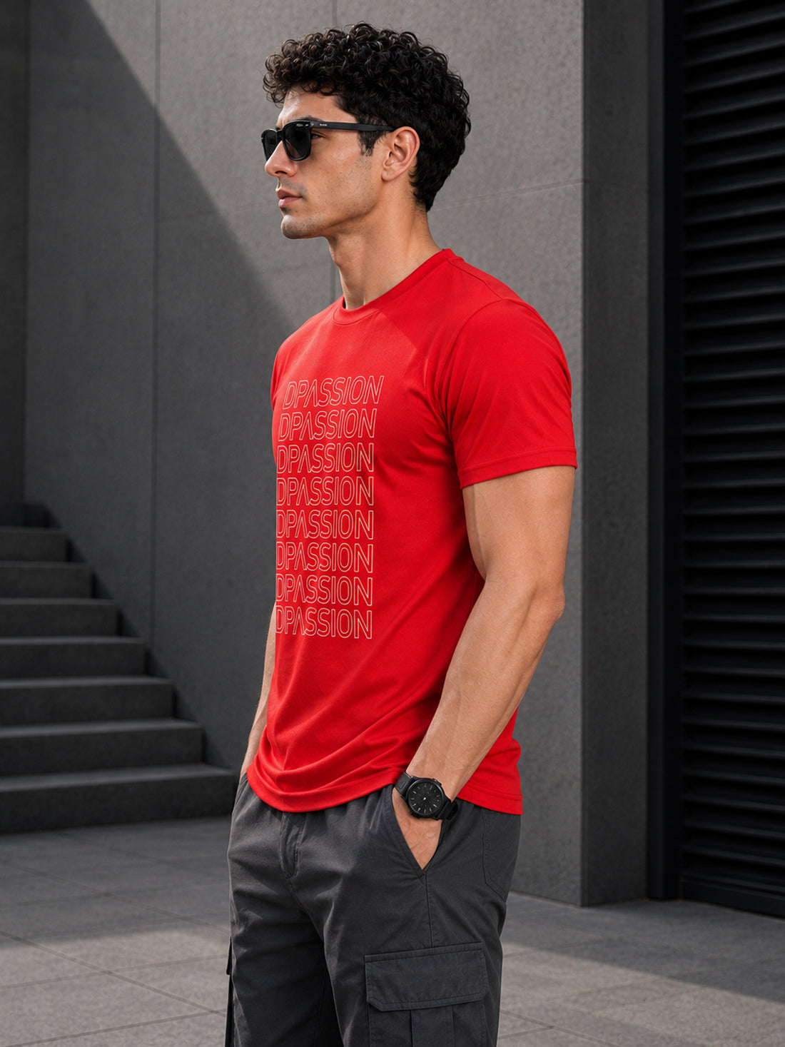 DPASSION Men's Black Graphic Performance T-Shirt | Quick Dry Activewear | Wholesale India
