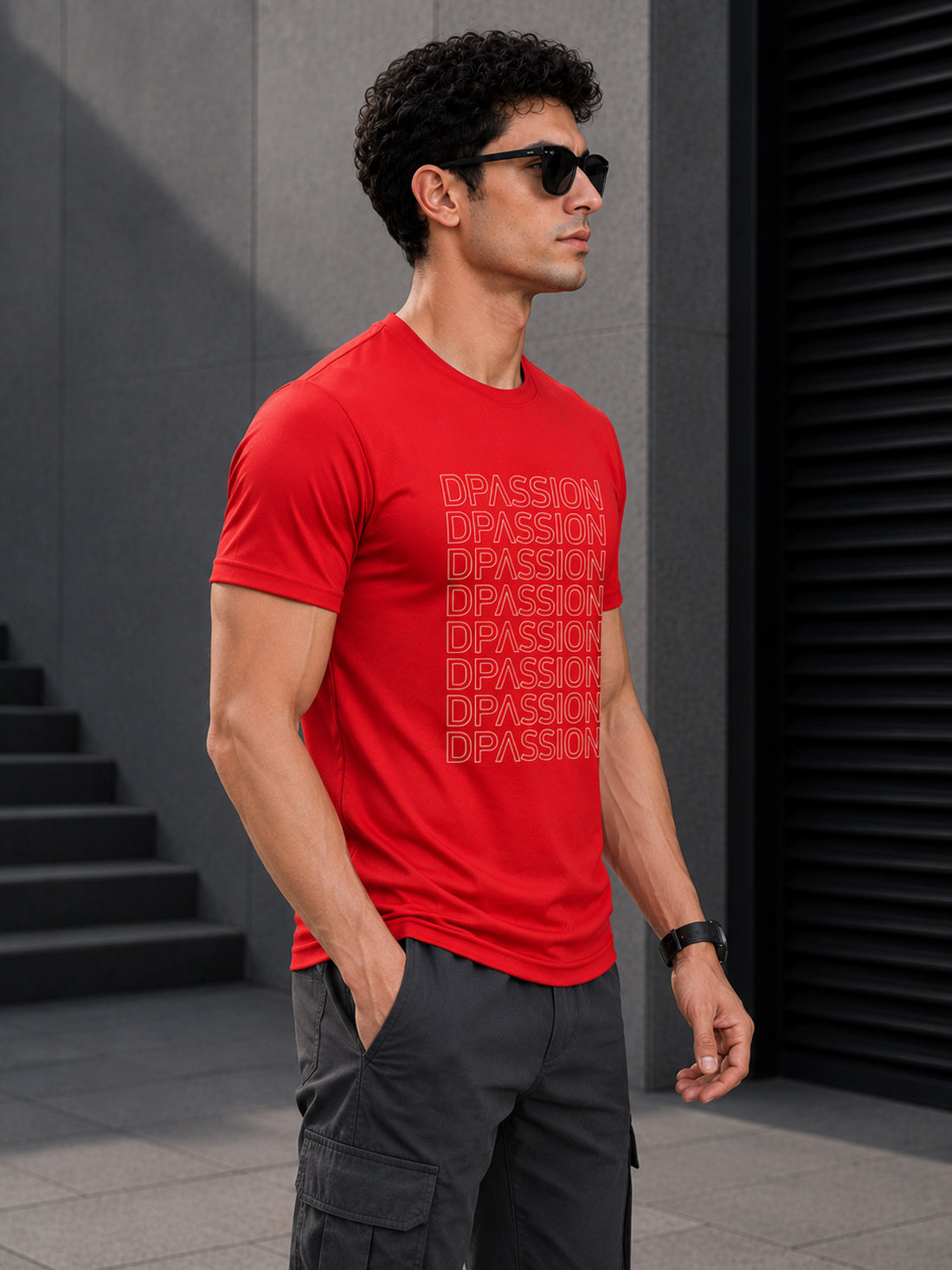 DPASSION Men's Black Graphic Performance T-Shirt | Quick Dry Activewear | Wholesale India
