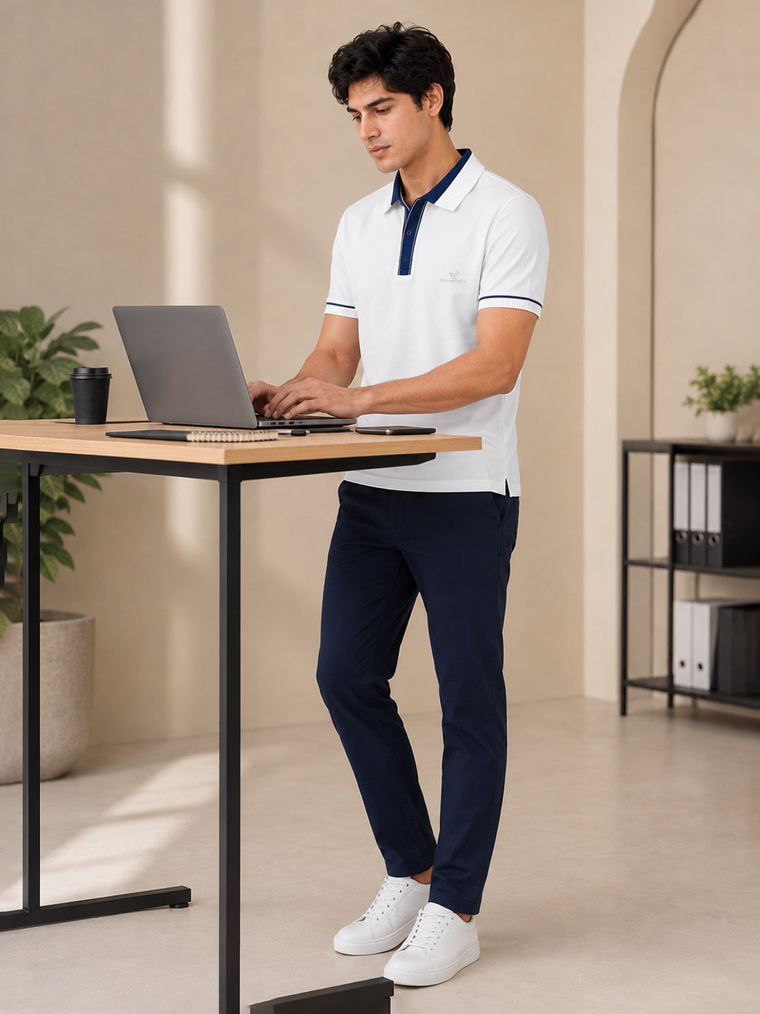 Men’s Premium Half-Zip Polo T-Shirt | Contrast Tape & Rib Collar | Wholesale Manufacturer & Supplier