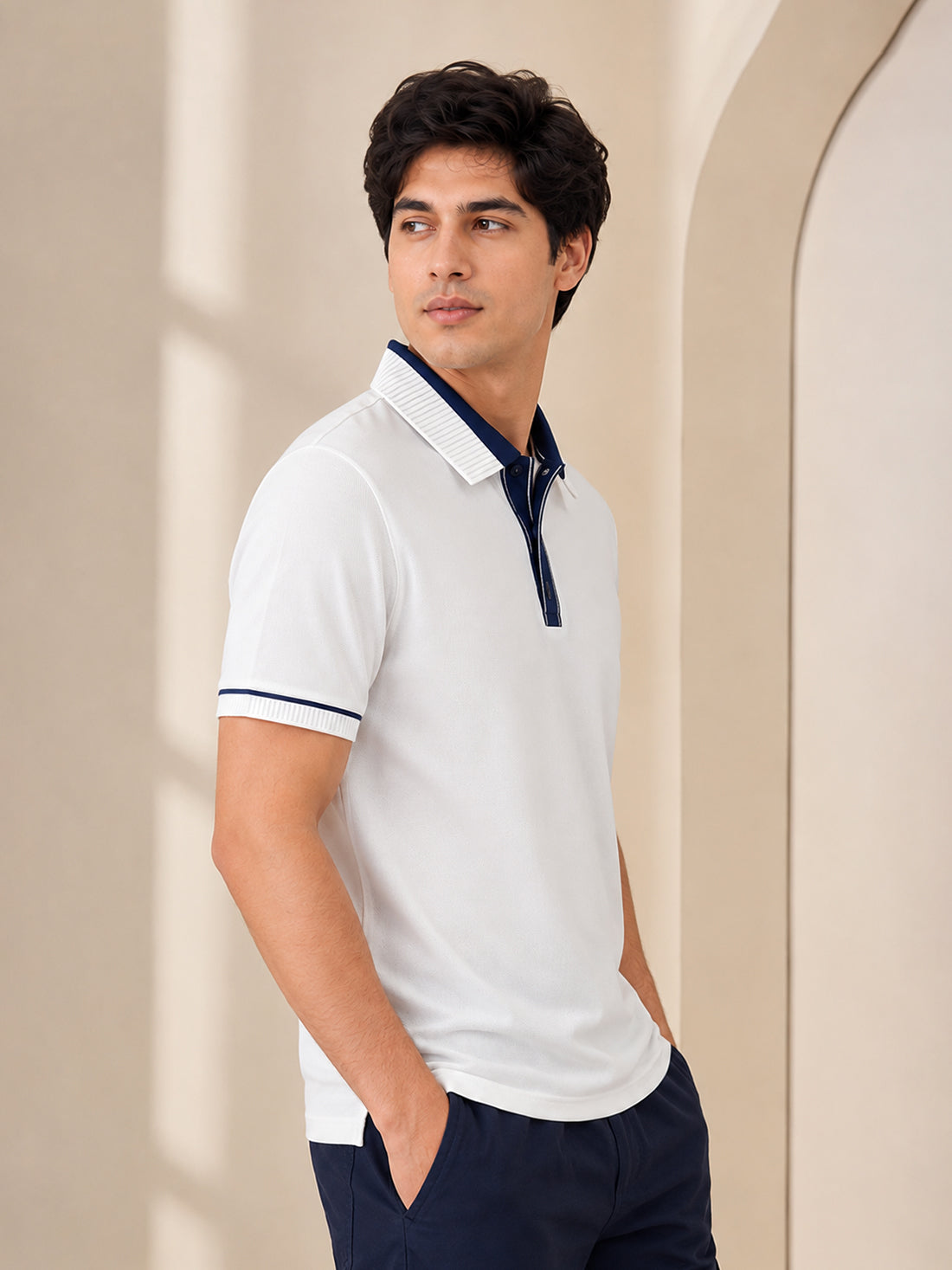 Men’s Premium Half-Zip Polo T-Shirt | Contrast Tape & Rib Collar | Wholesale Manufacturer & Supplier