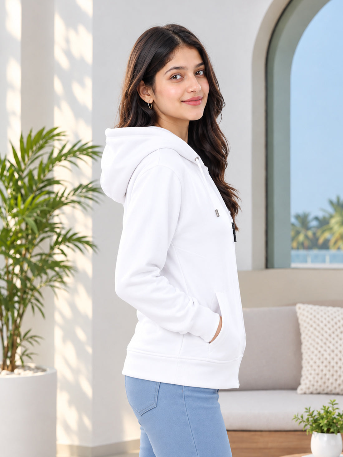 Dpassion Women’s Premium 320 GSM Cotton Fleece Full-Zip Hooded Sweatshirt – Manufacturer, Wholesaler & Exporter