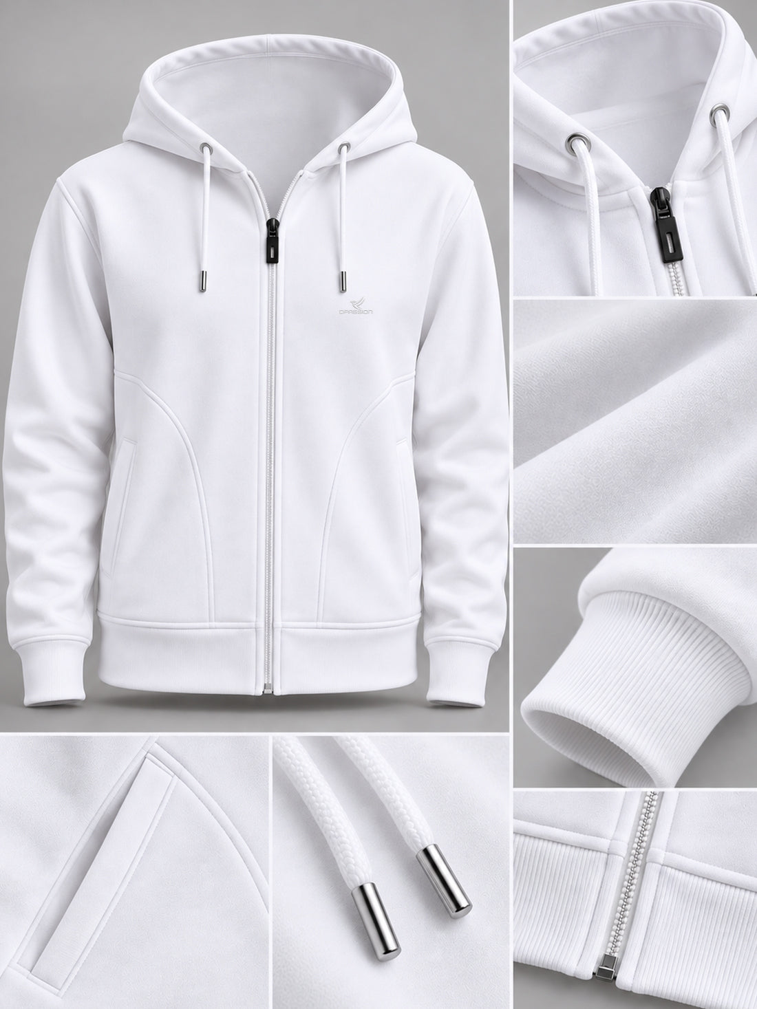 Dpassion Women’s Premium 320 GSM Cotton Fleece Full-Zip Hooded Sweatshirt – Manufacturer, Wholesaler & Exporter