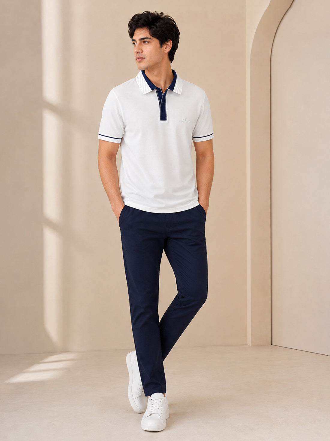 Men’s Premium Half-Zip Polo T-Shirt | Contrast Tape & Rib Collar | Wholesale Manufacturer & Supplier