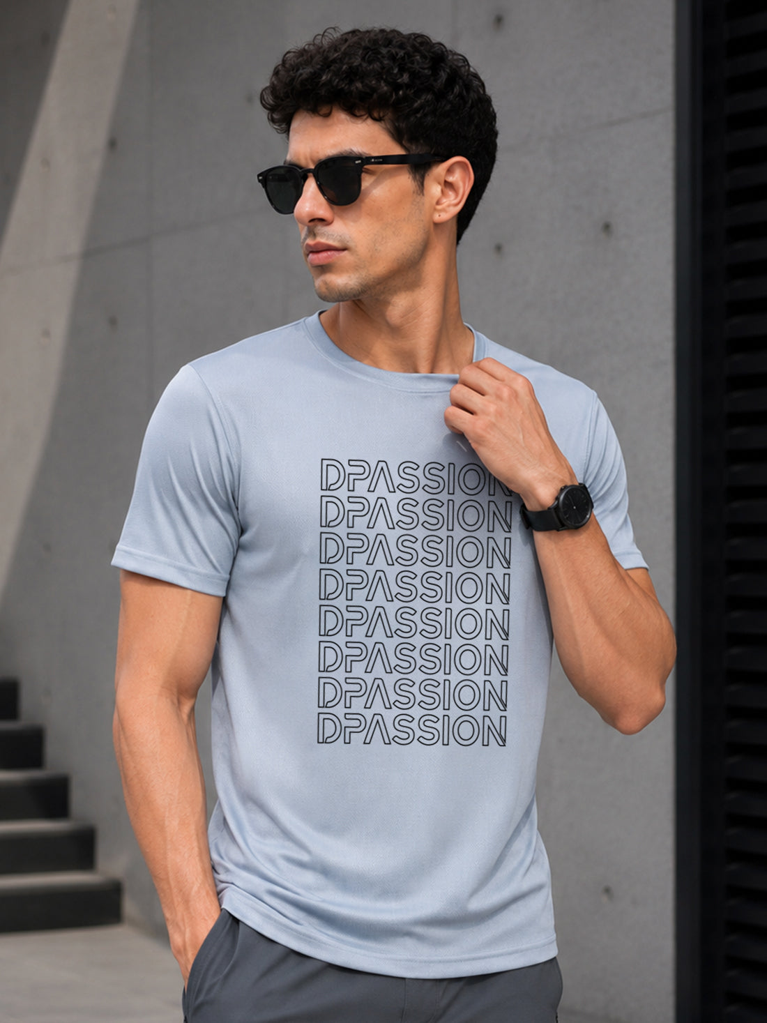 DPASSION Men's Black Graphic Performance T-Shirt | Quick Dry Activewear | Wholesale India