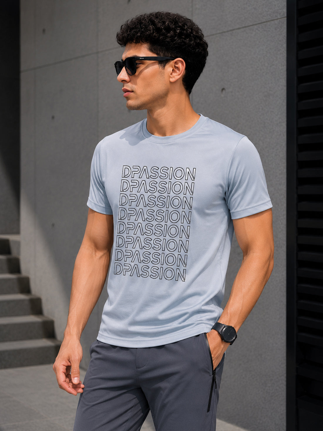 DPASSION Men's Black Graphic Performance T-Shirt | Quick Dry Activewear | Wholesale India