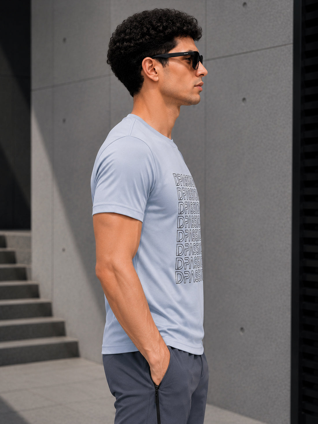 DPASSION Men's Black Graphic Performance T-Shirt | Quick Dry Activewear | Wholesale India