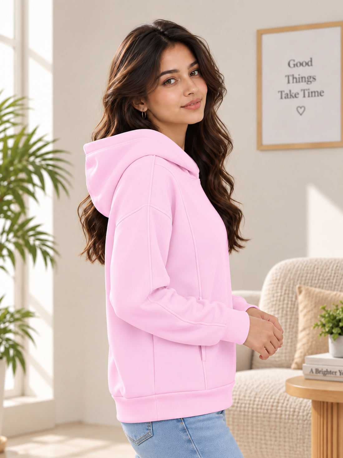 Women’s Premium 320 GSM Cotton Fleece Hooded Sweatshirt – Manufacturer, Wholesaler & Exporter
