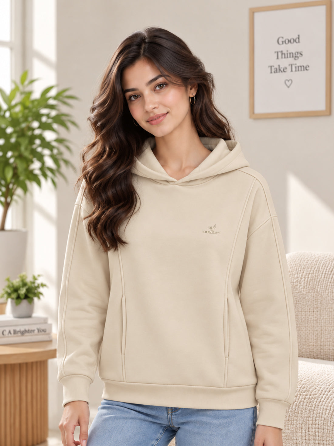 Women’s Premium 320 GSM Cotton Fleece Hooded Sweatshirt – Manufacturer, Wholesaler & Exporter