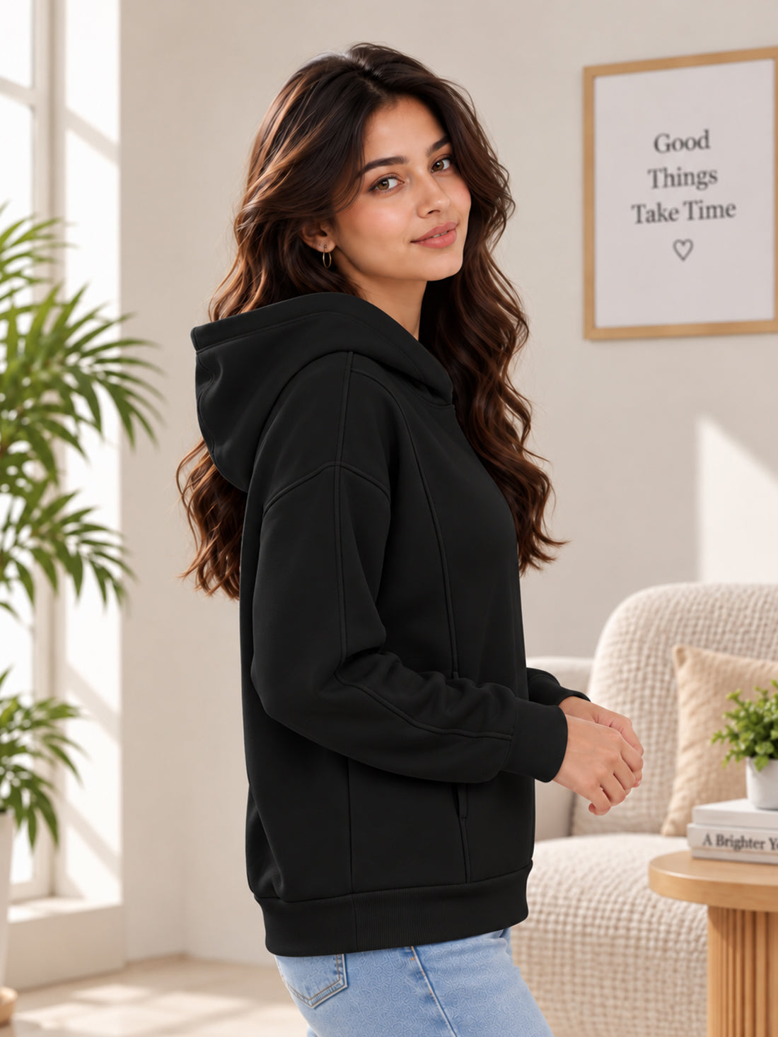 Women’s Premium 320 GSM Cotton Fleece Hooded Sweatshirt – Manufacturer, Wholesaler & Exporter
