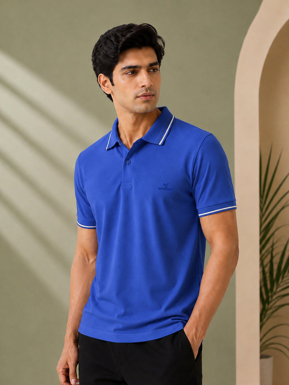Men’s Premium Half-Zip Polo T-Shirt | Contrast Tape & Rib Collar | Wholesale Manufacturer & Supplier