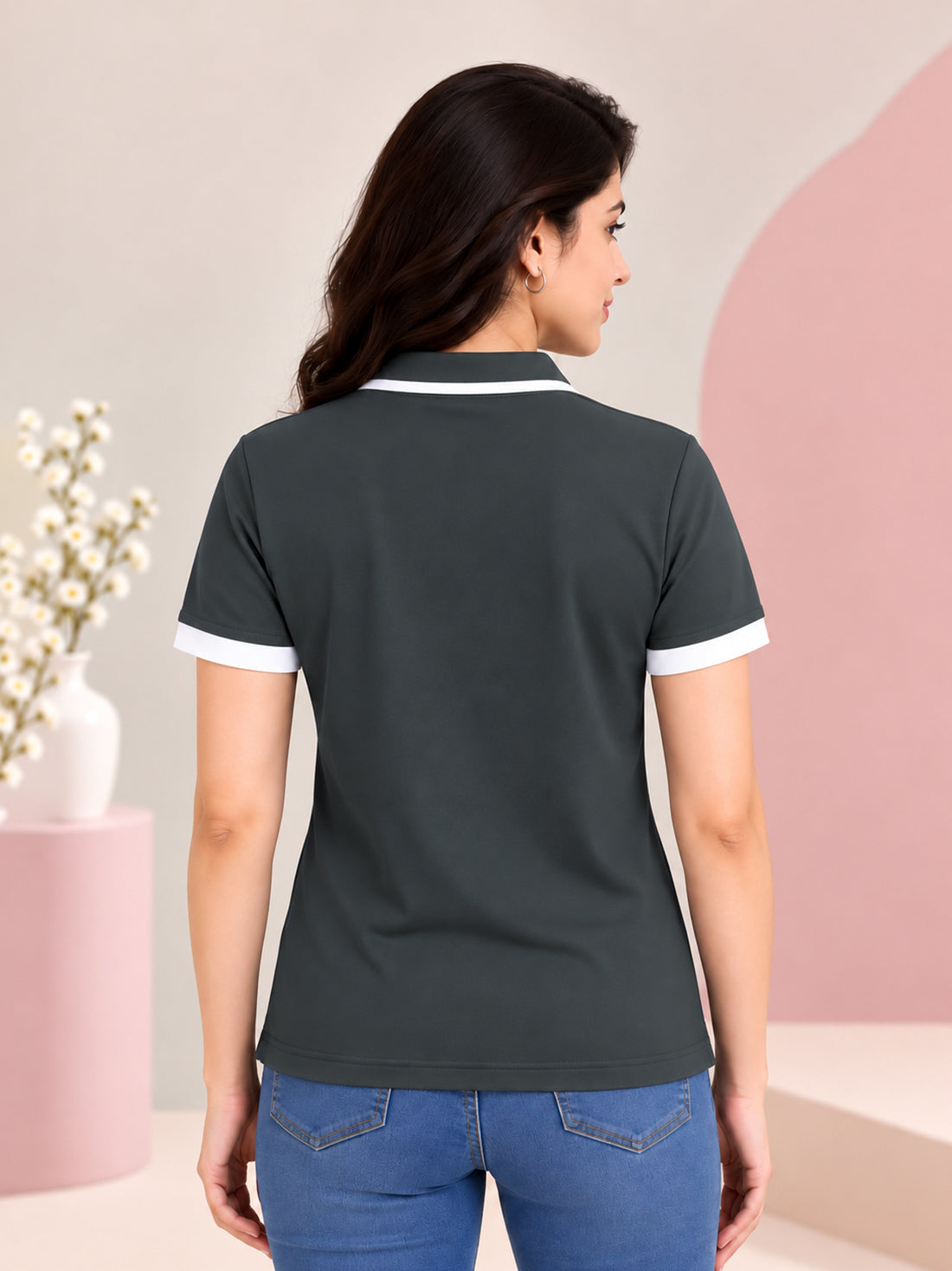 Women’s Premium Polo T-Shirt | Contrast Collar & Cuffs | Wholesale Manufacturer & Supplier