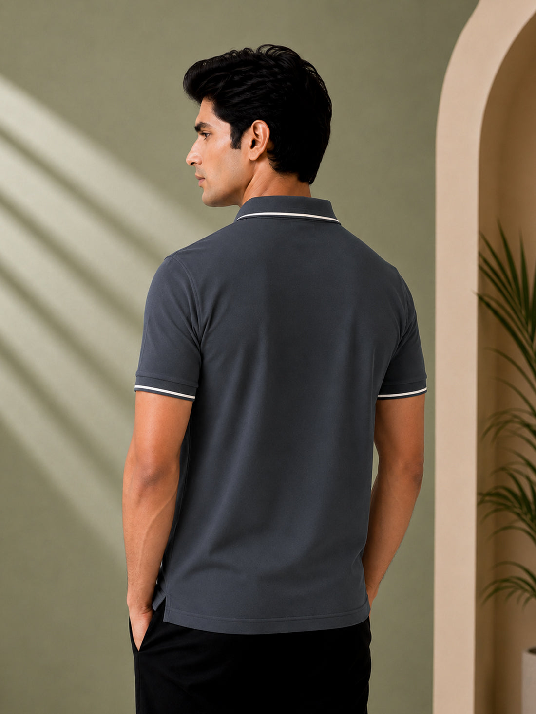 Men’s Premium Half-Zip Polo T-Shirt | Contrast Tape & Rib Collar | Wholesale Manufacturer & Supplier