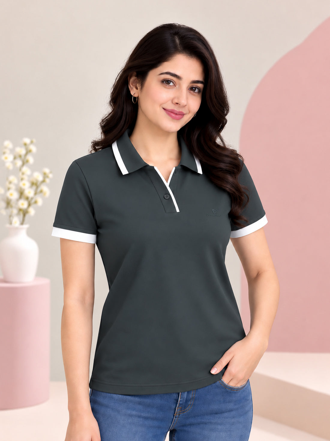 Women’s Premium Polo T-Shirt | Contrast Collar & Cuffs | Wholesale Manufacturer & Supplier