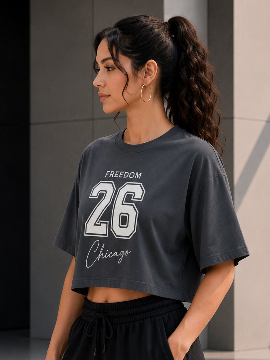 Women's Oversized Crop T-Shirt | Premium Cotton Manufacturer India