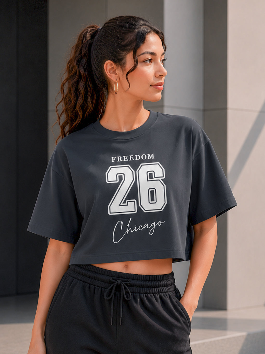 Women's Oversized Crop T-Shirt | Premium Cotton Manufacturer India