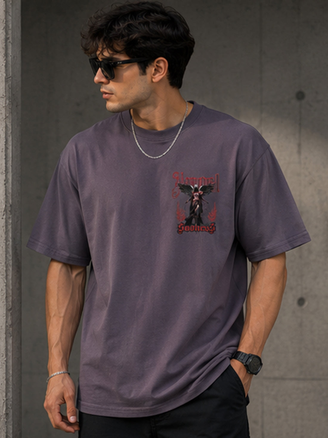 Men's Oversized Drop Shoulder T-Shirt | 100% Cotton Relaxed Fit Round Neck Streetwear Tee