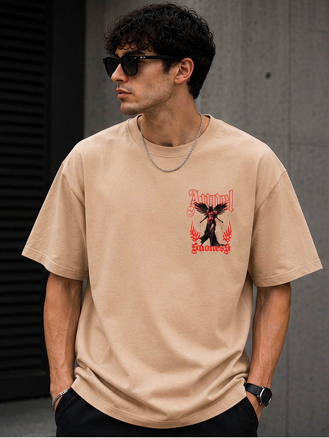 Men's Oversized Drop Shoulder T-Shirt | 100% Cotton Relaxed Fit Round Neck Streetwear Tee