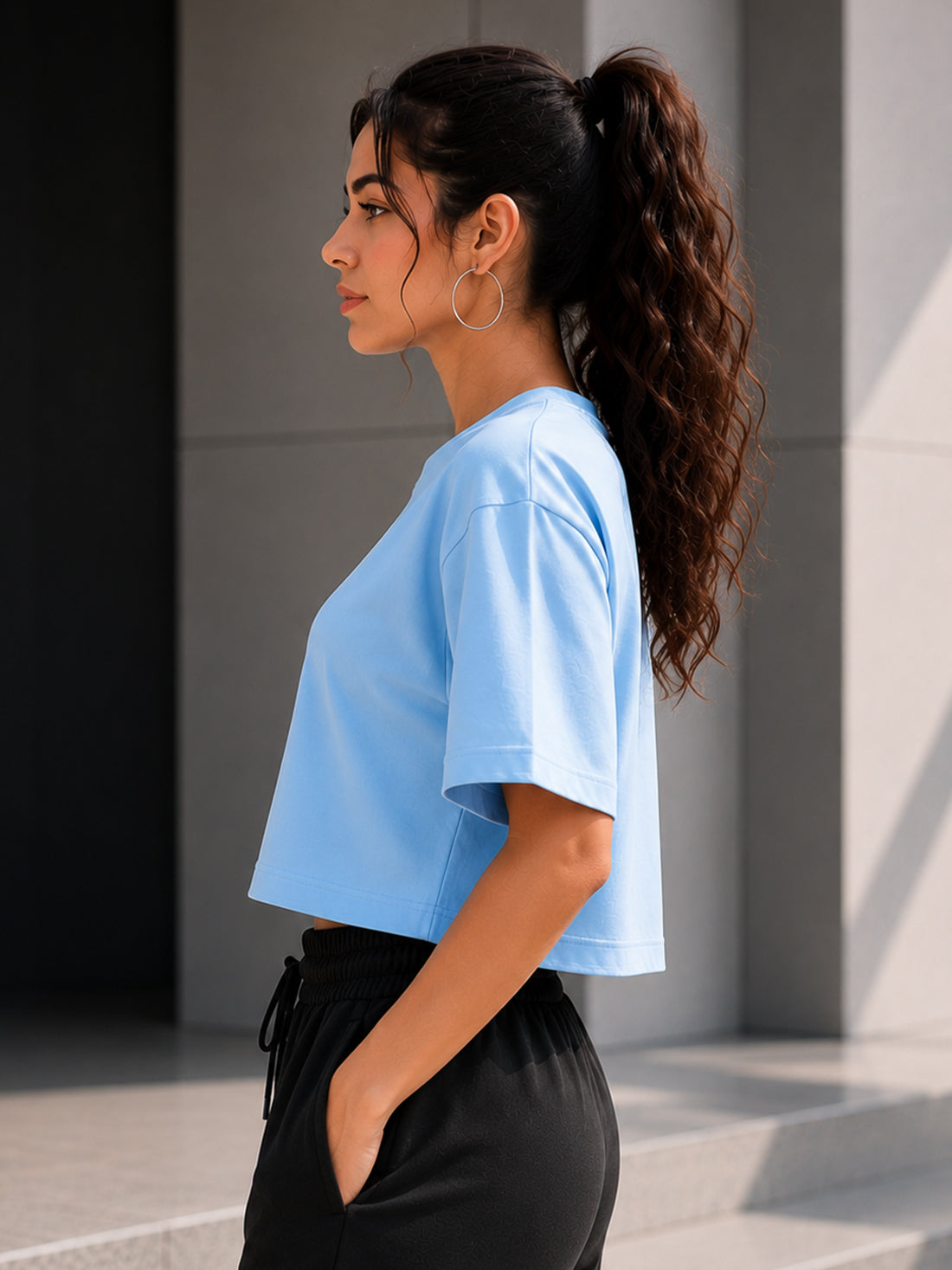 Women's Oversized Crop T-Shirt | Premium Cotton Manufacturer India