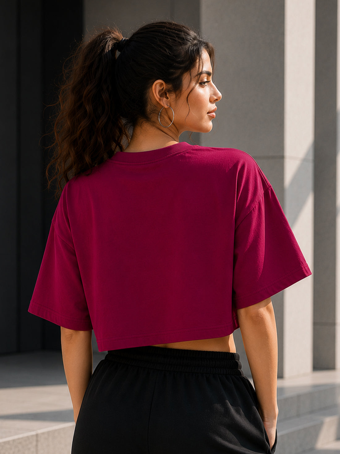 Women's Oversized Crop T-Shirt | Premium Cotton Manufacturer India