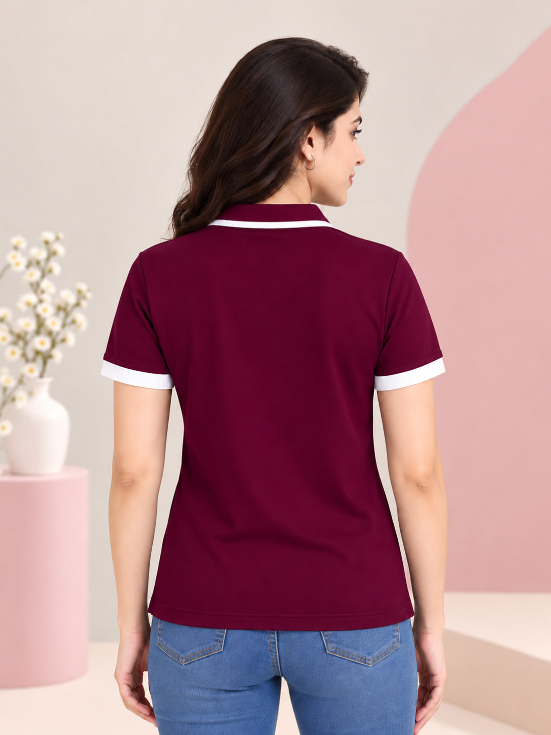 Women’s Premium Polo T-Shirt | Contrast Collar & Cuffs | Wholesale Manufacturer & Supplier
