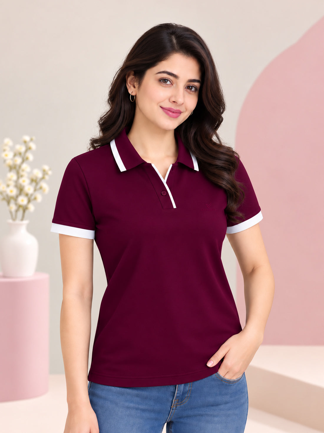 Women’s Premium Polo T-Shirt | Contrast Collar & Cuffs | Wholesale Manufacturer & Supplier