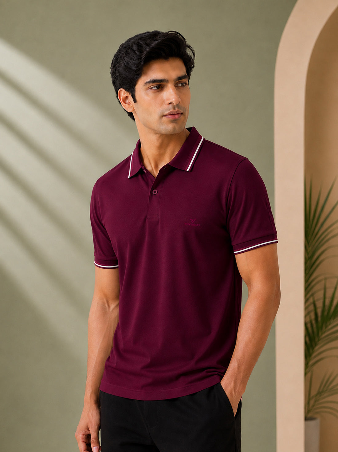 Men’s Premium Half-Zip Polo T-Shirt | Contrast Tape & Rib Collar | Wholesale Manufacturer & Supplier