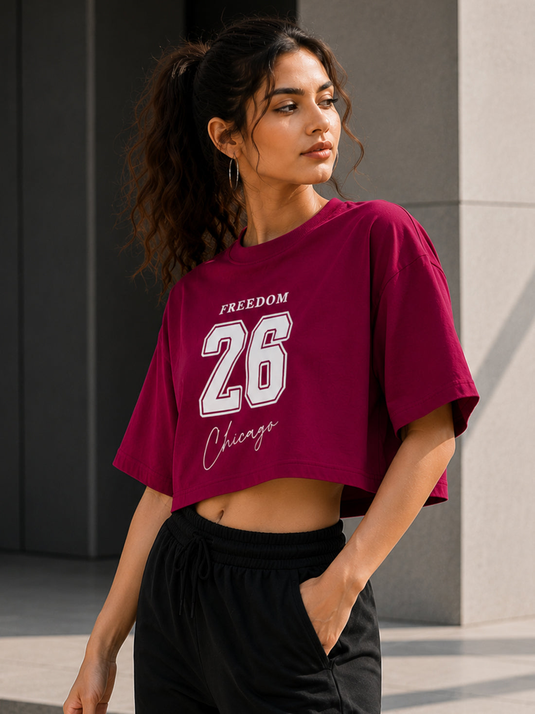 Women's Oversized Crop T-Shirt | Premium Cotton Manufacturer India