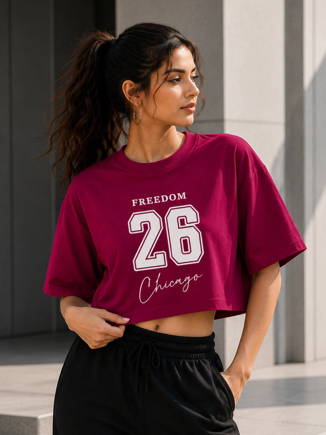 Women's Oversized Crop T-Shirt | Premium Cotton Manufacturer India
