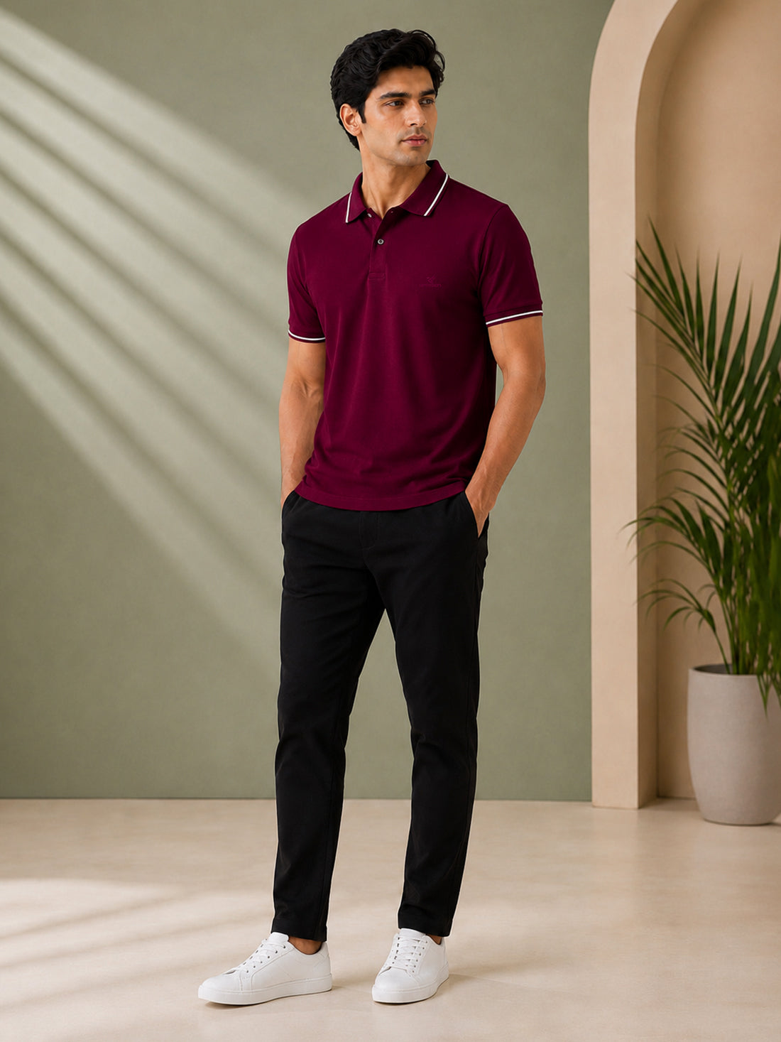 Men’s Premium Half-Zip Polo T-Shirt | Contrast Tape & Rib Collar | Wholesale Manufacturer & Supplier