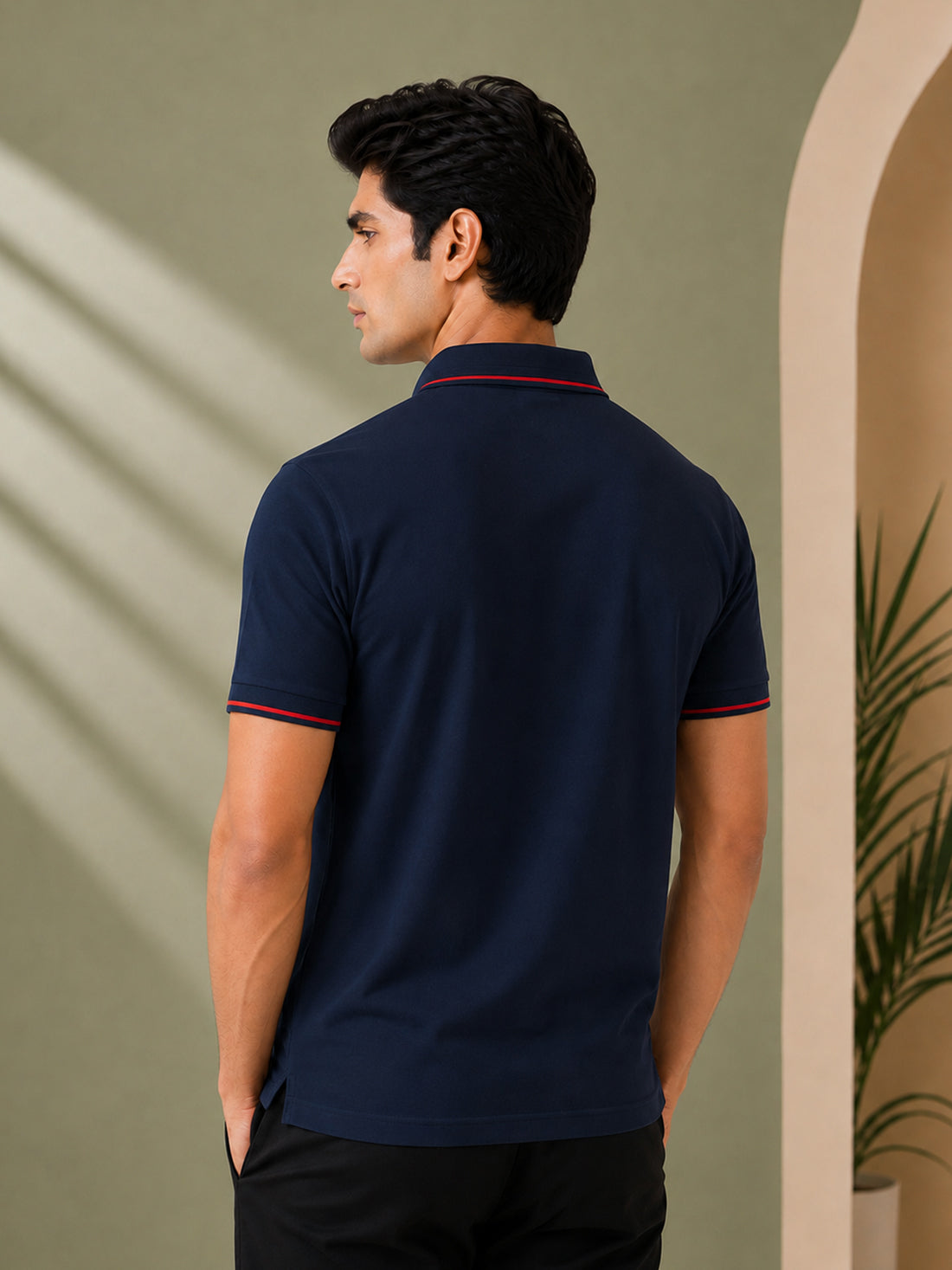 Men’s Premium Half-Zip Polo T-Shirt | Contrast Tape & Rib Collar | Wholesale Manufacturer & Supplier