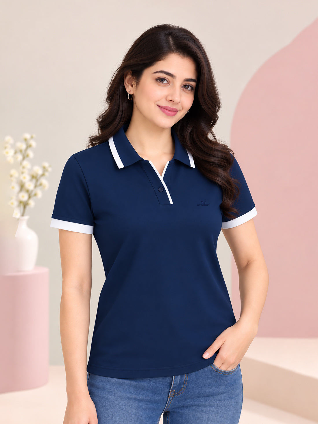 Women’s Premium Polo T-Shirt | Contrast Collar & Cuffs | Wholesale Manufacturer & Supplier