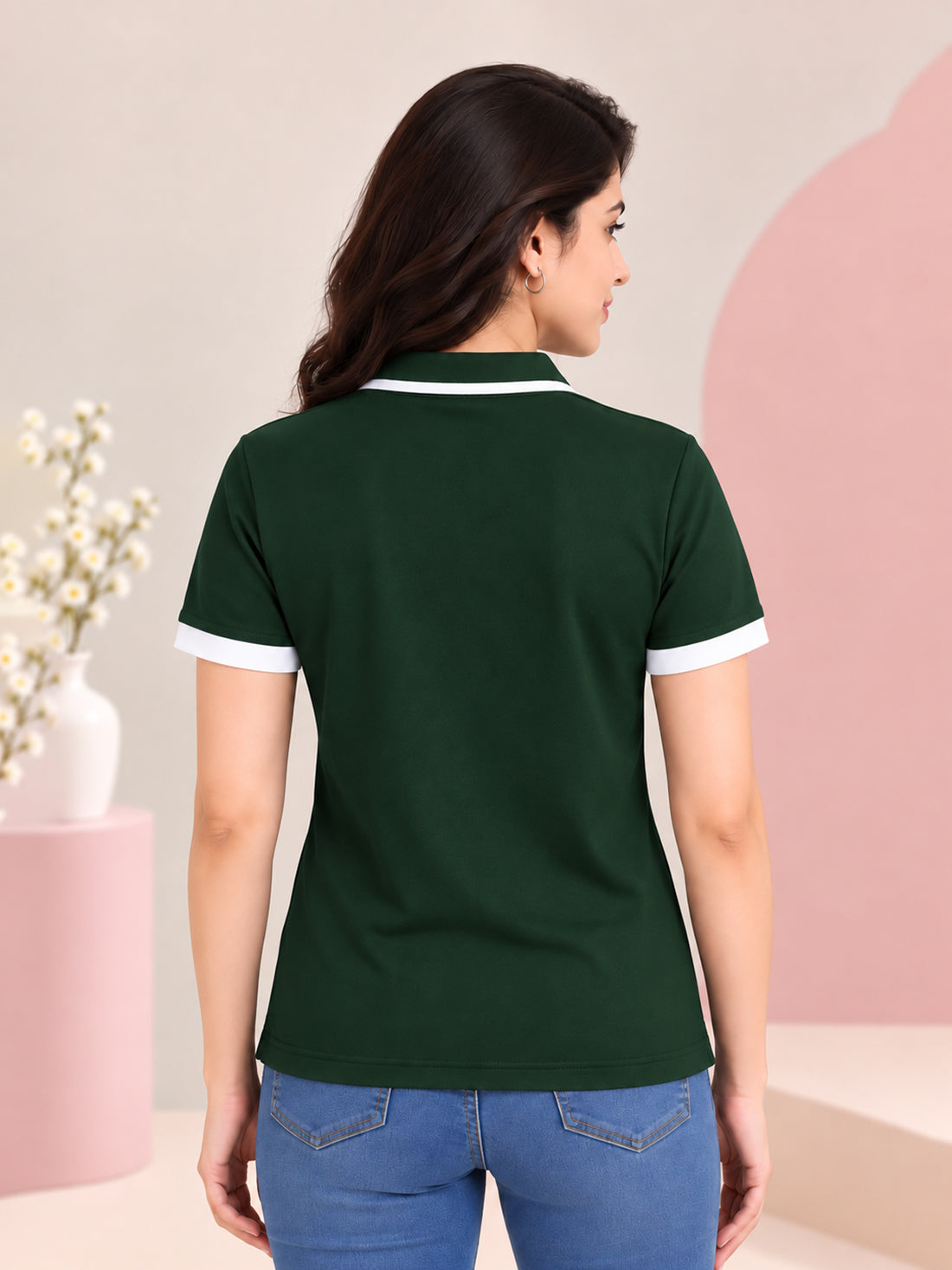 Women’s Premium Polo T-Shirt | Contrast Collar & Cuffs | Wholesale Manufacturer & Supplier