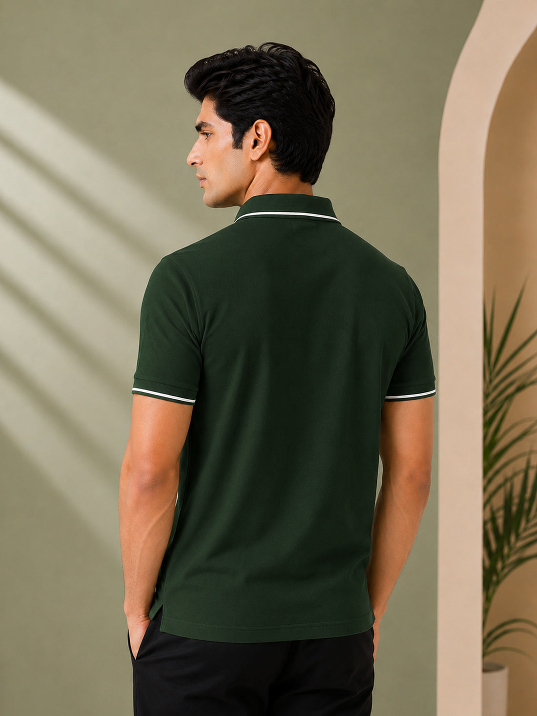 Men’s Premium Half-Zip Polo T-Shirt | Contrast Tape & Rib Collar | Wholesale Manufacturer & Supplier