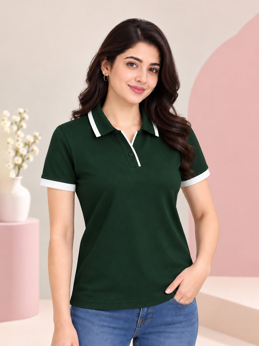 Women’s Premium Polo T-Shirt | Contrast Collar & Cuffs | Wholesale Manufacturer & Supplier