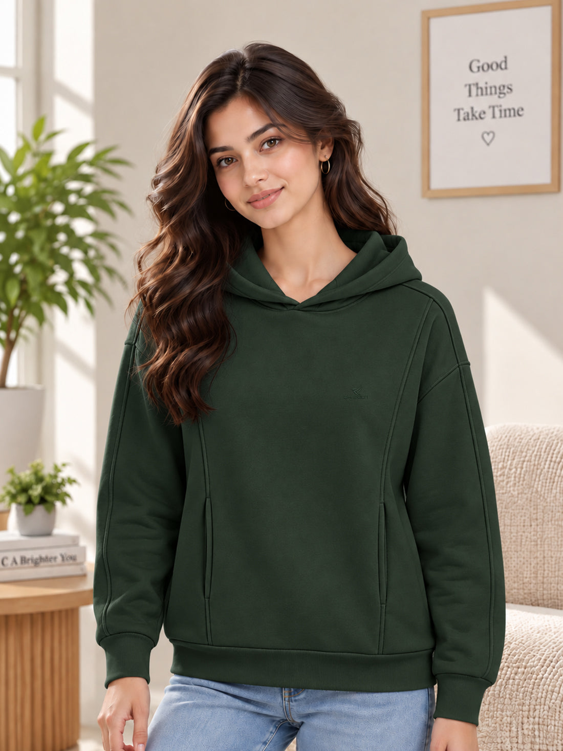 Women’s Premium 320 GSM Cotton Fleece Hooded Sweatshirt – Manufacturer, Wholesaler & Exporter