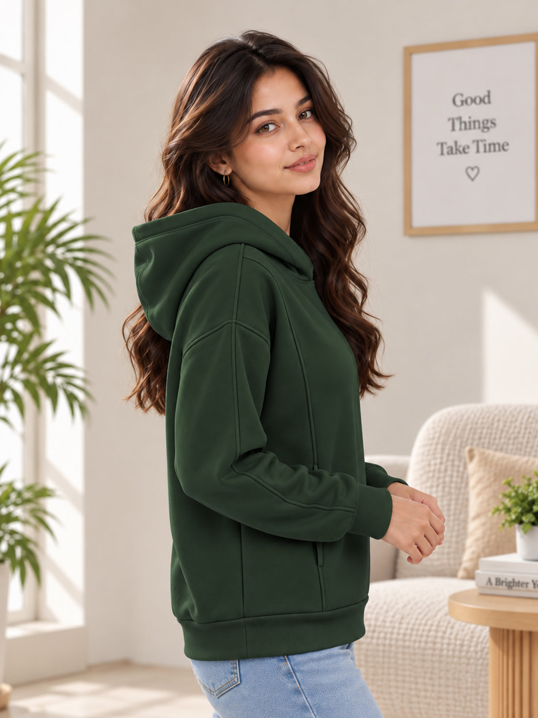 Women’s Premium 320 GSM Cotton Fleece Hooded Sweatshirt – Manufacturer, Wholesaler & Exporter