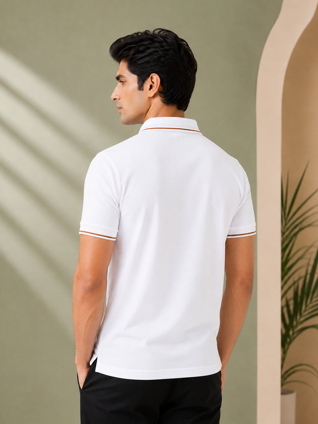 Men’s Premium Half-Zip Polo T-Shirt | Contrast Tape & Rib Collar | Wholesale Manufacturer & Supplier
