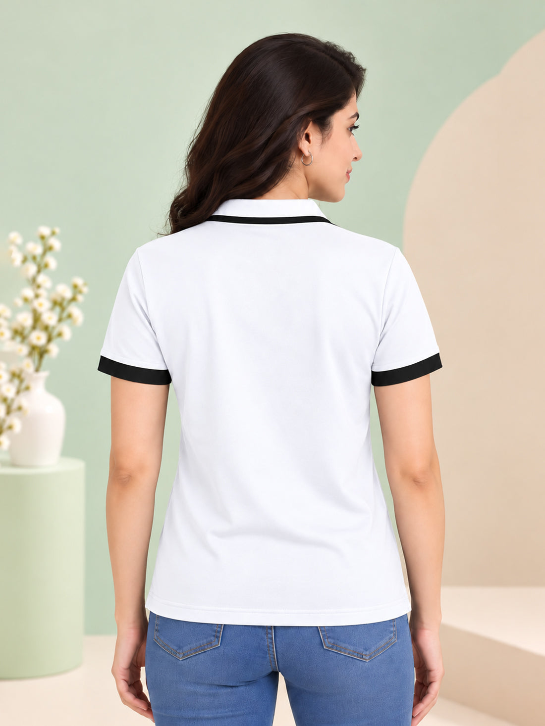 Women’s Premium Polo T-Shirt | Contrast Collar & Cuffs | Wholesale Manufacturer & Supplier