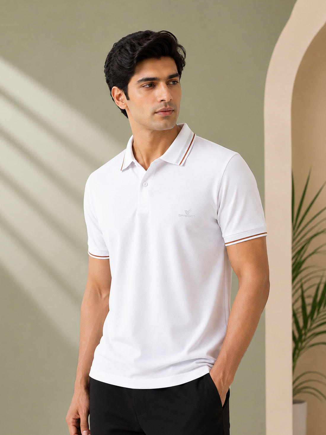 Men’s Premium Half-Zip Polo T-Shirt | Contrast Tape & Rib Collar | Wholesale Manufacturer & Supplier