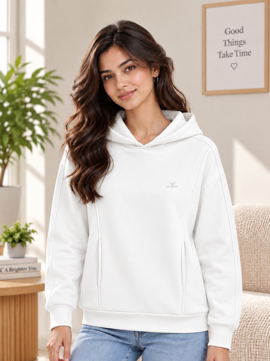 Women’s Premium 320 GSM Cotton Fleece Hooded Sweatshirt – Manufacturer, Wholesaler & Exporter
