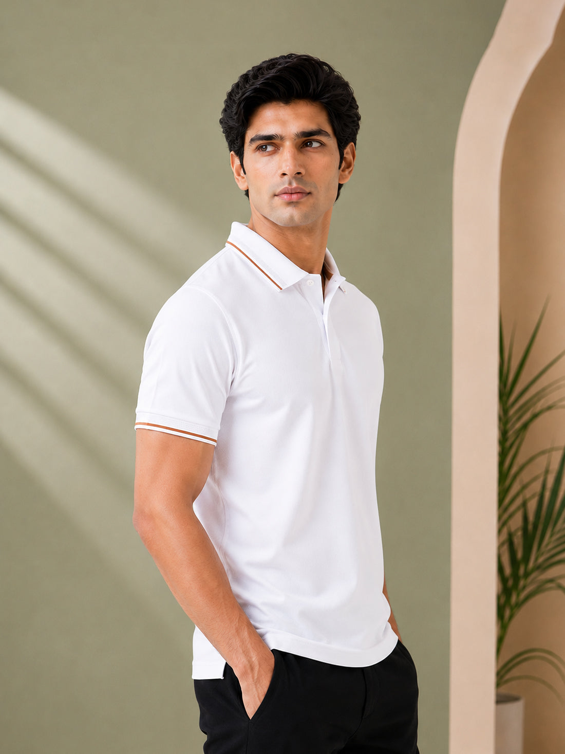 Men’s Premium Half-Zip Polo T-Shirt | Contrast Tape & Rib Collar | Wholesale Manufacturer & Supplier