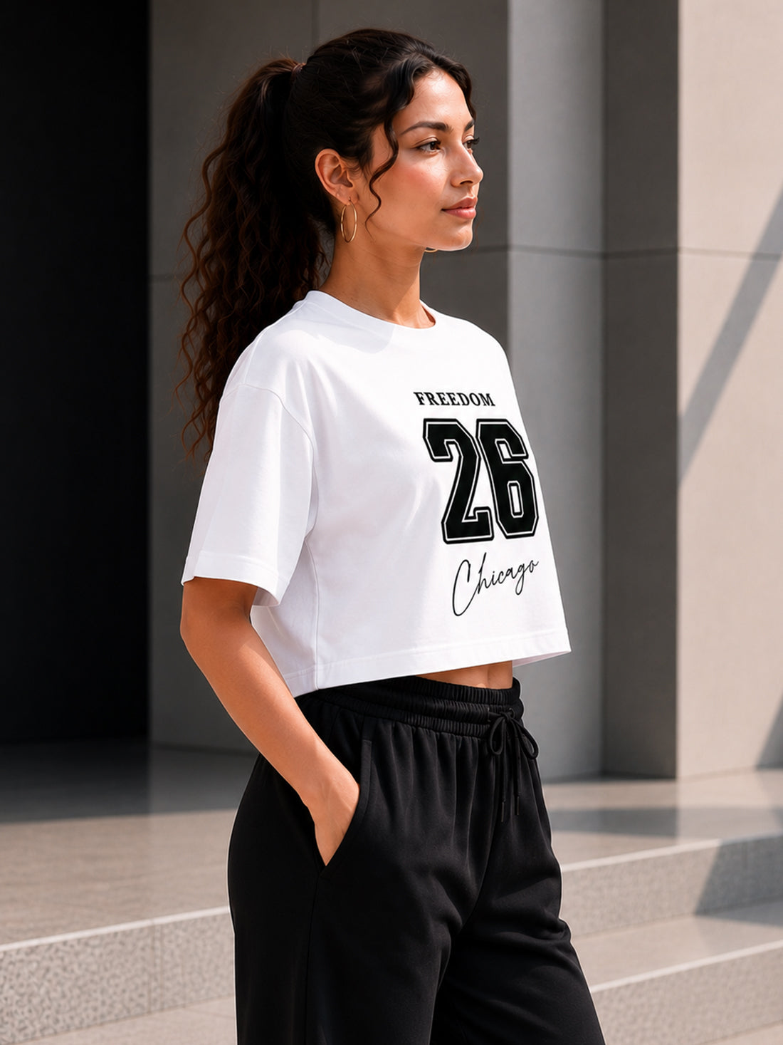 Women's Oversized Crop T-Shirt | Premium Cotton Manufacturer India