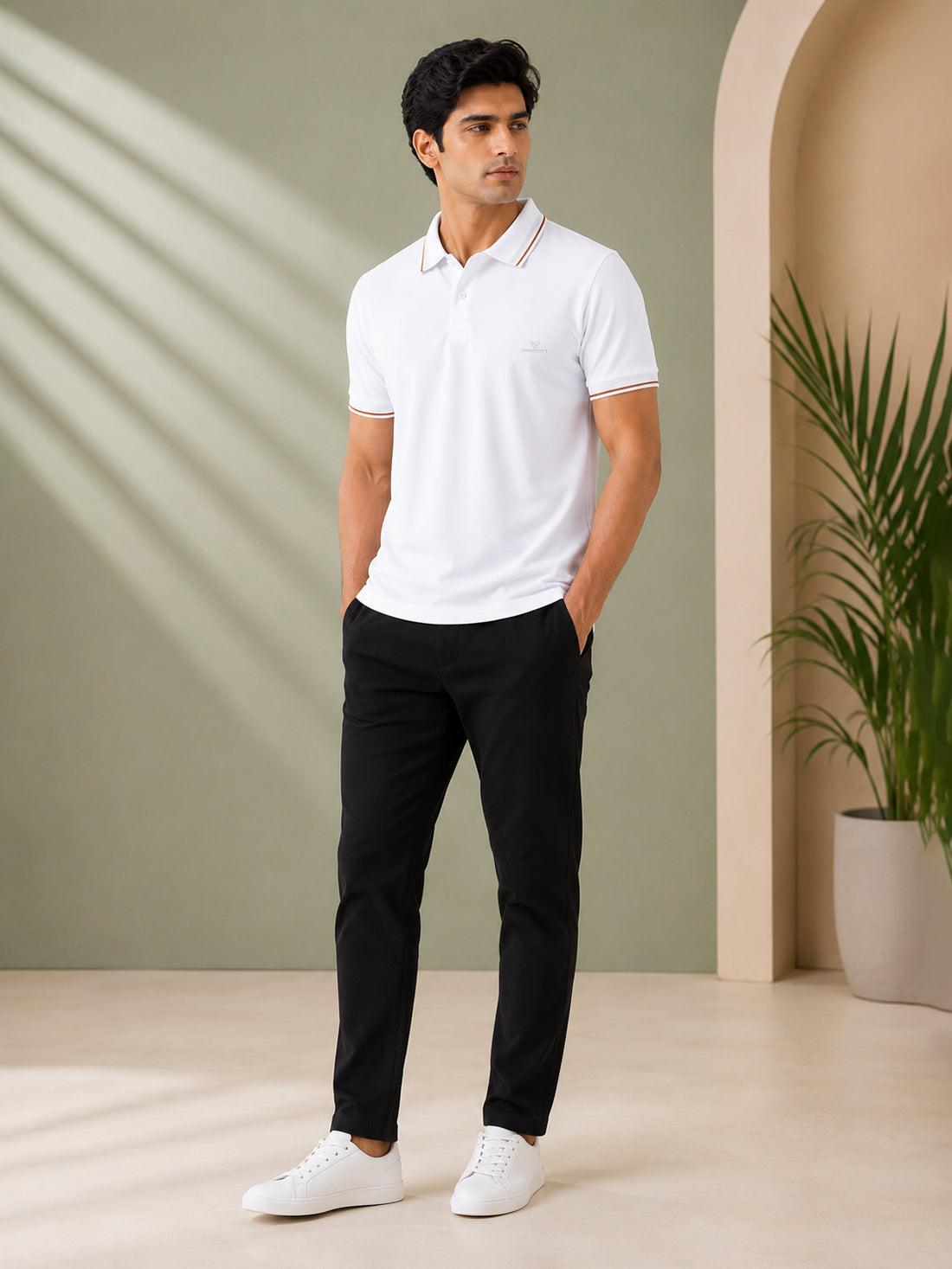 Men’s Premium Half-Zip Polo T-Shirt | Contrast Tape & Rib Collar | Wholesale Manufacturer & Supplier