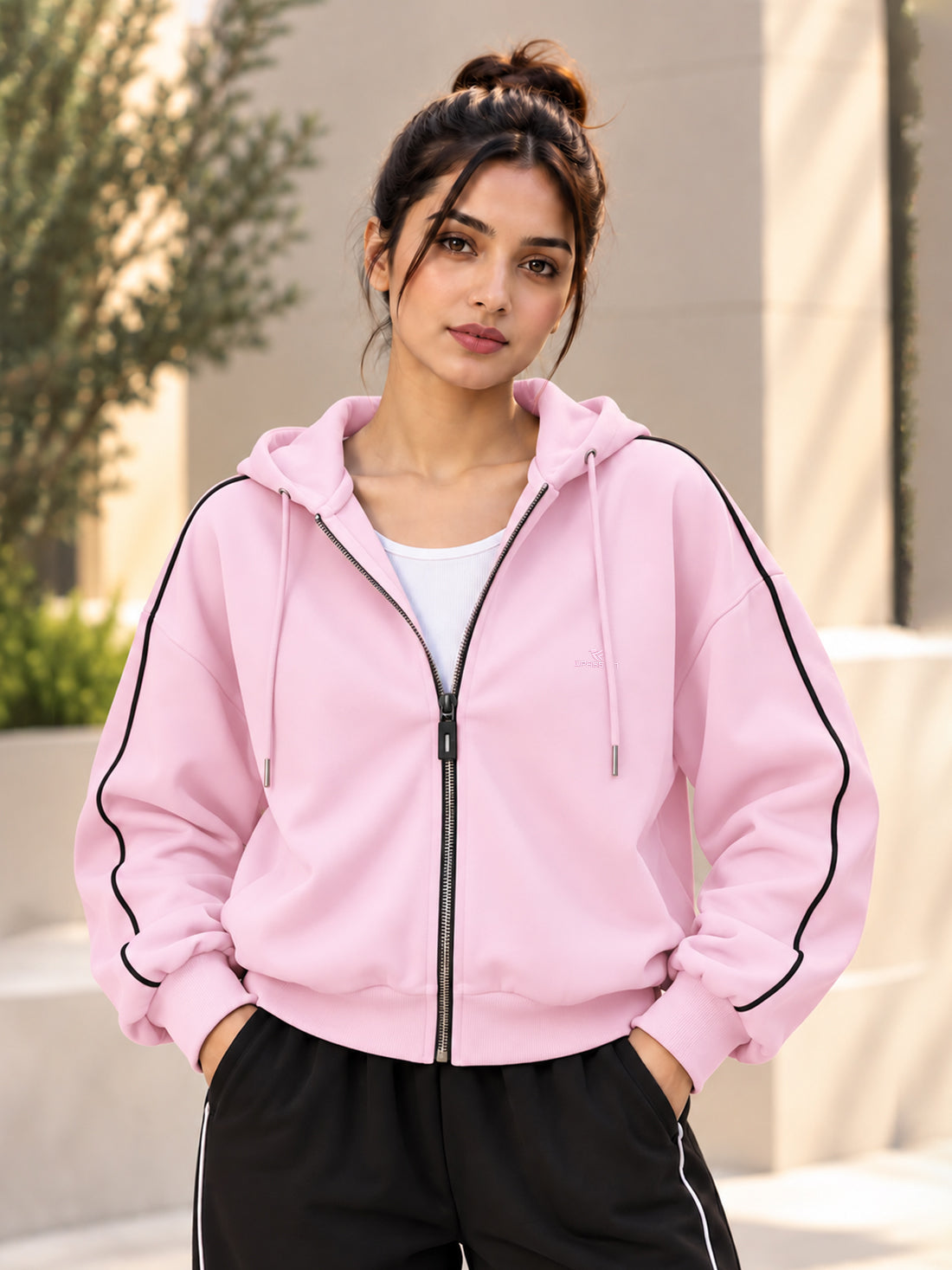 Dpassion Women’s Premium 320 GSM Cotton Fleece Full-Zip Hooded Sweatshirt – Manufacturer, Wholesaler & Exporter