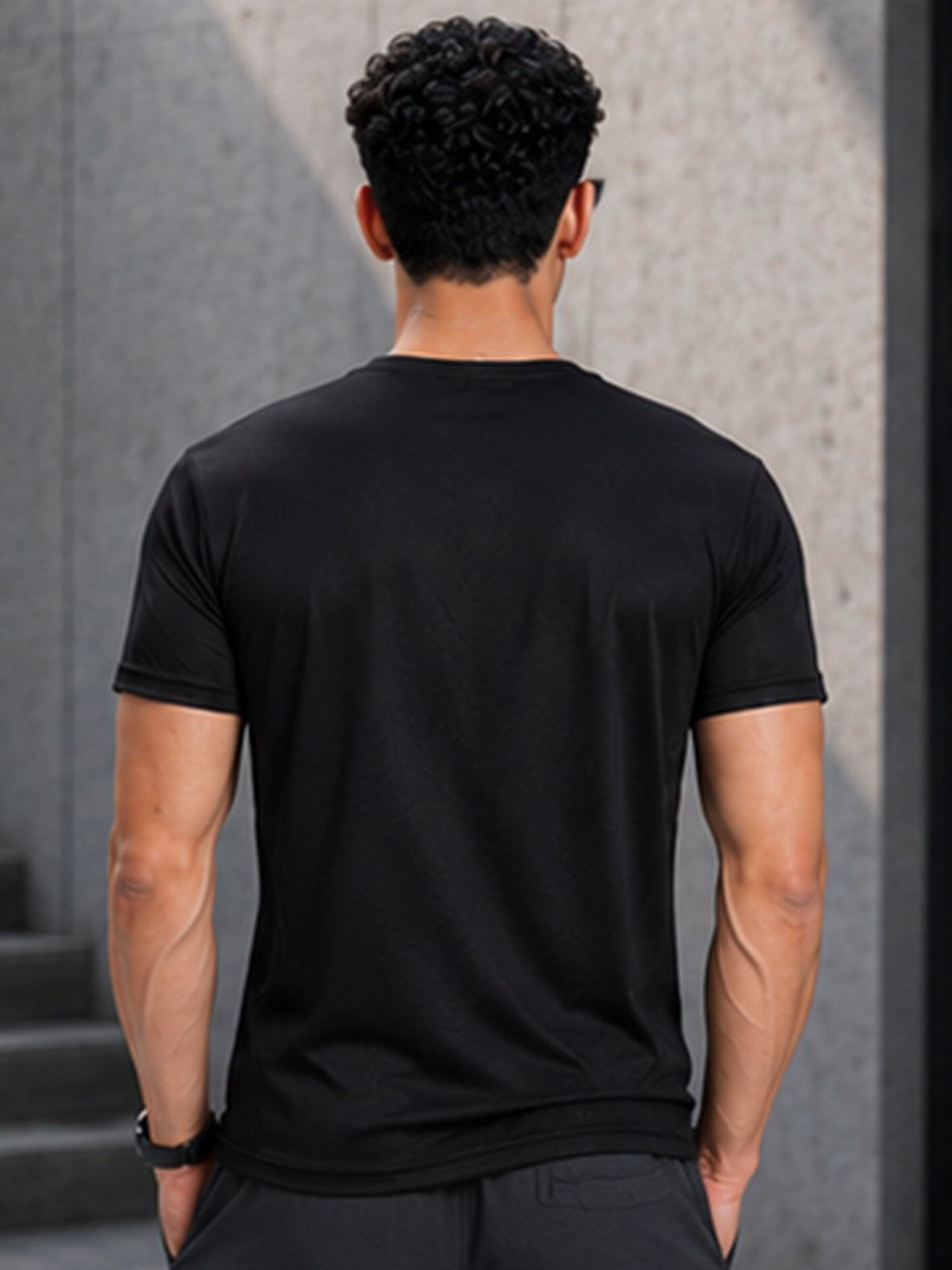 Focus Men's Black Performance T-Shirt | Quick Dry Gym Wear | DPASSION